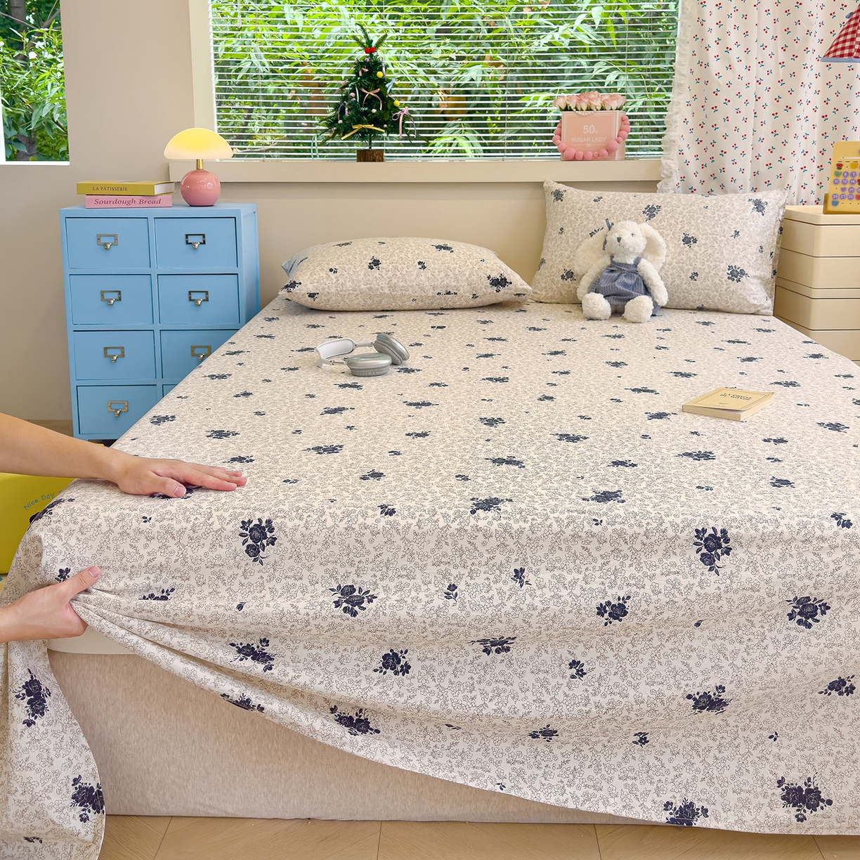 91家纺网 家纺一手货源 找家纺 颜选 2025新款A类双层纱单品床单床单单件床单三件套 黛锦