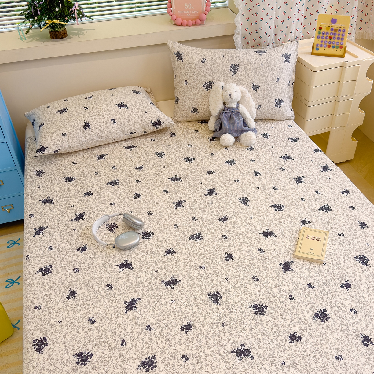 91家纺网 家纺一手货源 找家纺 颜选 2025新款A类双层纱单品床单床单单件床单三件套 黛锦