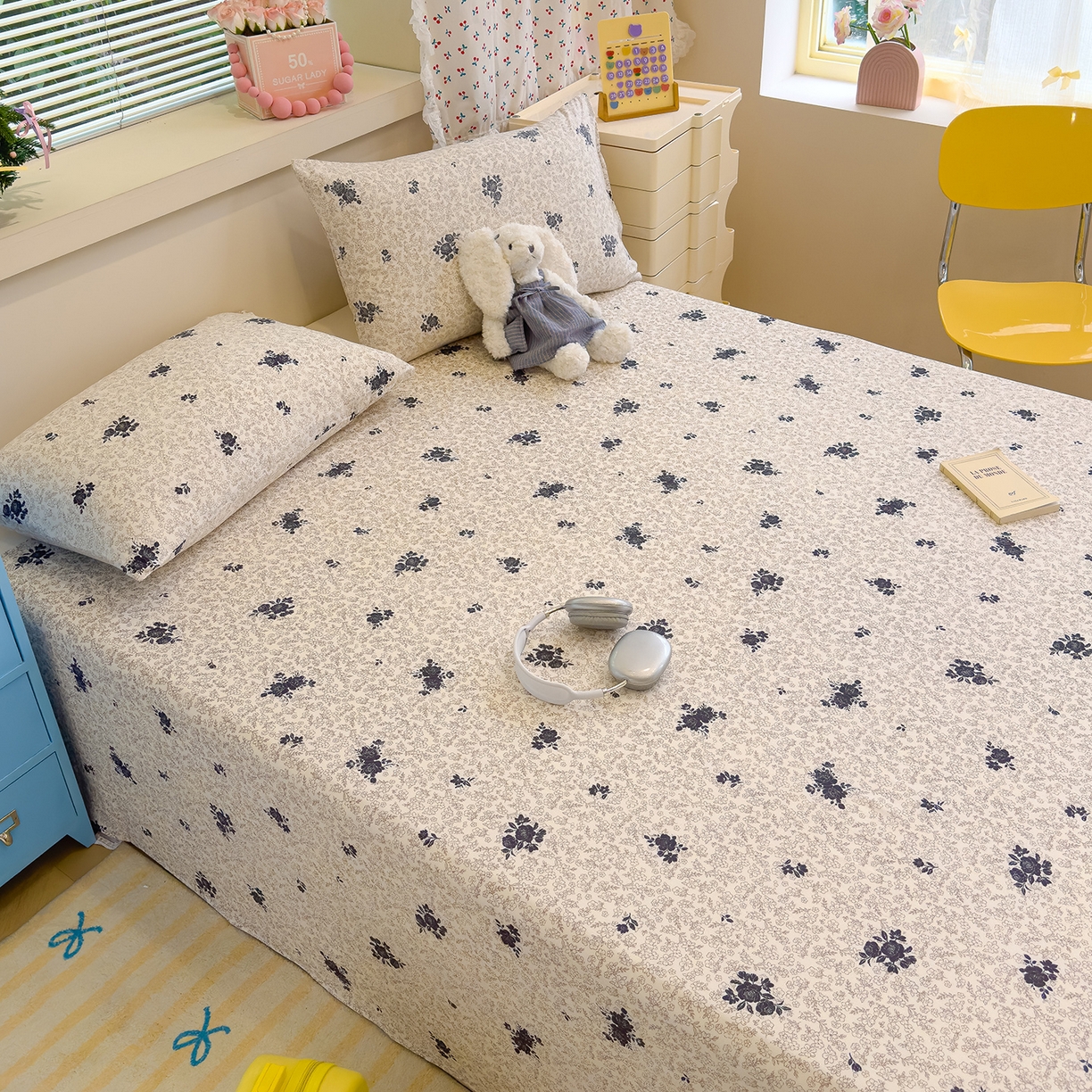 91家纺网 家纺一手货源 找家纺 颜选 2025新款A类双层纱单品床单床单单件床单三件套 黛锦