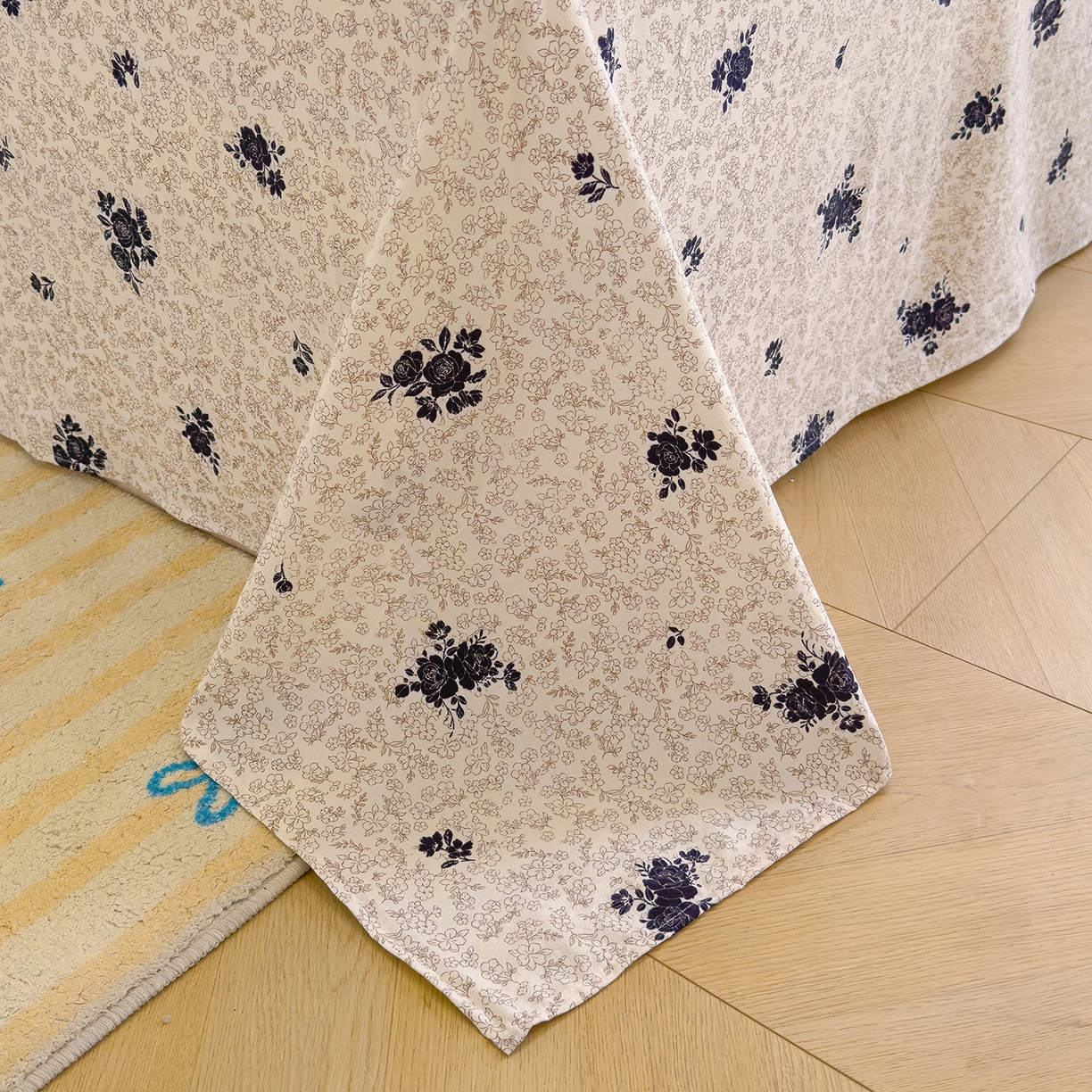 91家纺网 家纺一手货源 找家纺 颜选 2025新款A类双层纱单品床单床单单件床单三件套 黛锦