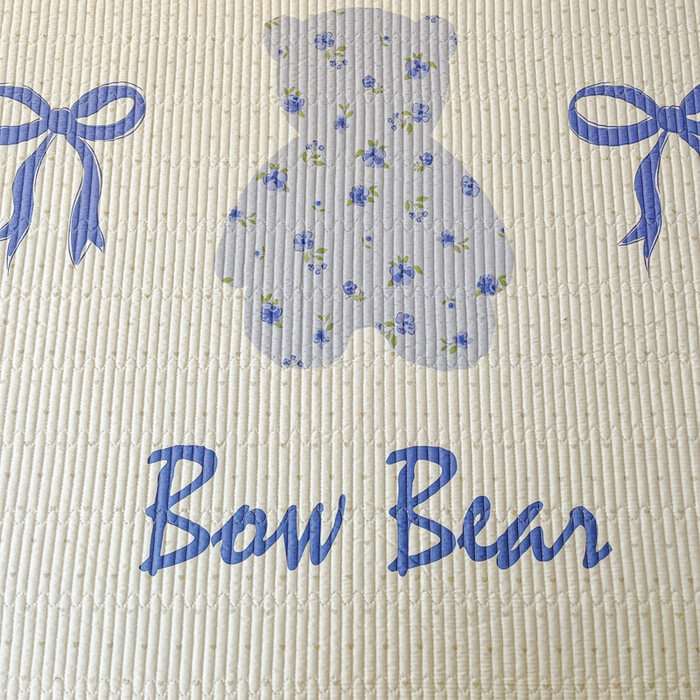 91家纺网 家纺一手货源 找家纺 富馨莱 2025新款纯棉夹棉单件床笠 蝴蝶结小熊