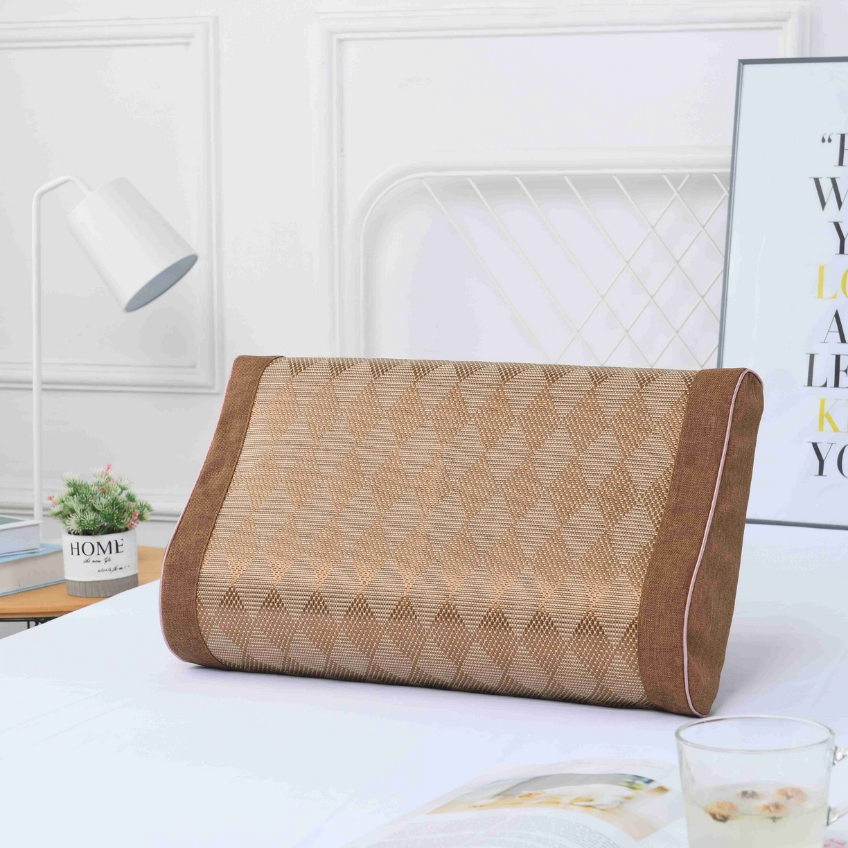 91家纺网 家纺一手货源 找家纺 （总）四川牛皮席 2025春夏新款冰藤乳胶枕 枕头枕芯