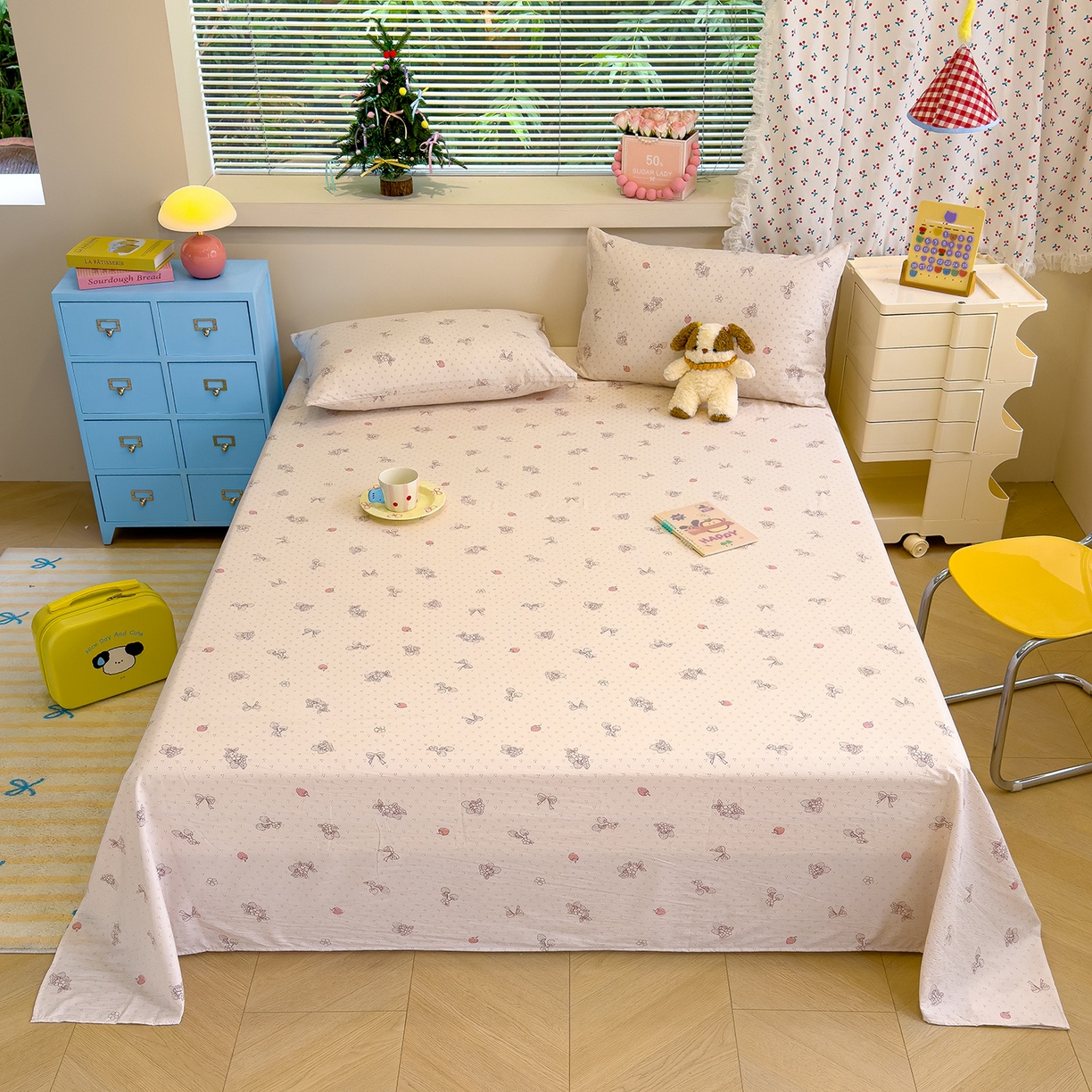 颜选 2025新款A类双层纱单品床单床单单件床单三件套 本顾