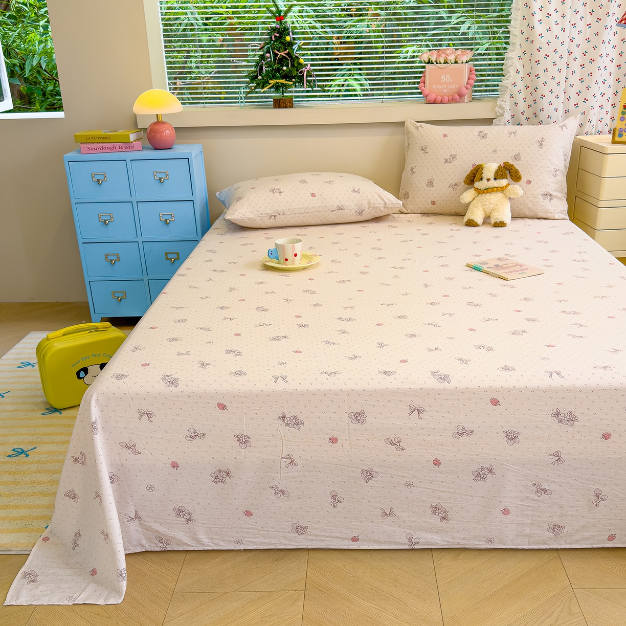 91家纺网 家纺一手货源 找家纺 颜选 2025新款A类双层纱单品床单床单单件床单三件套 本顾