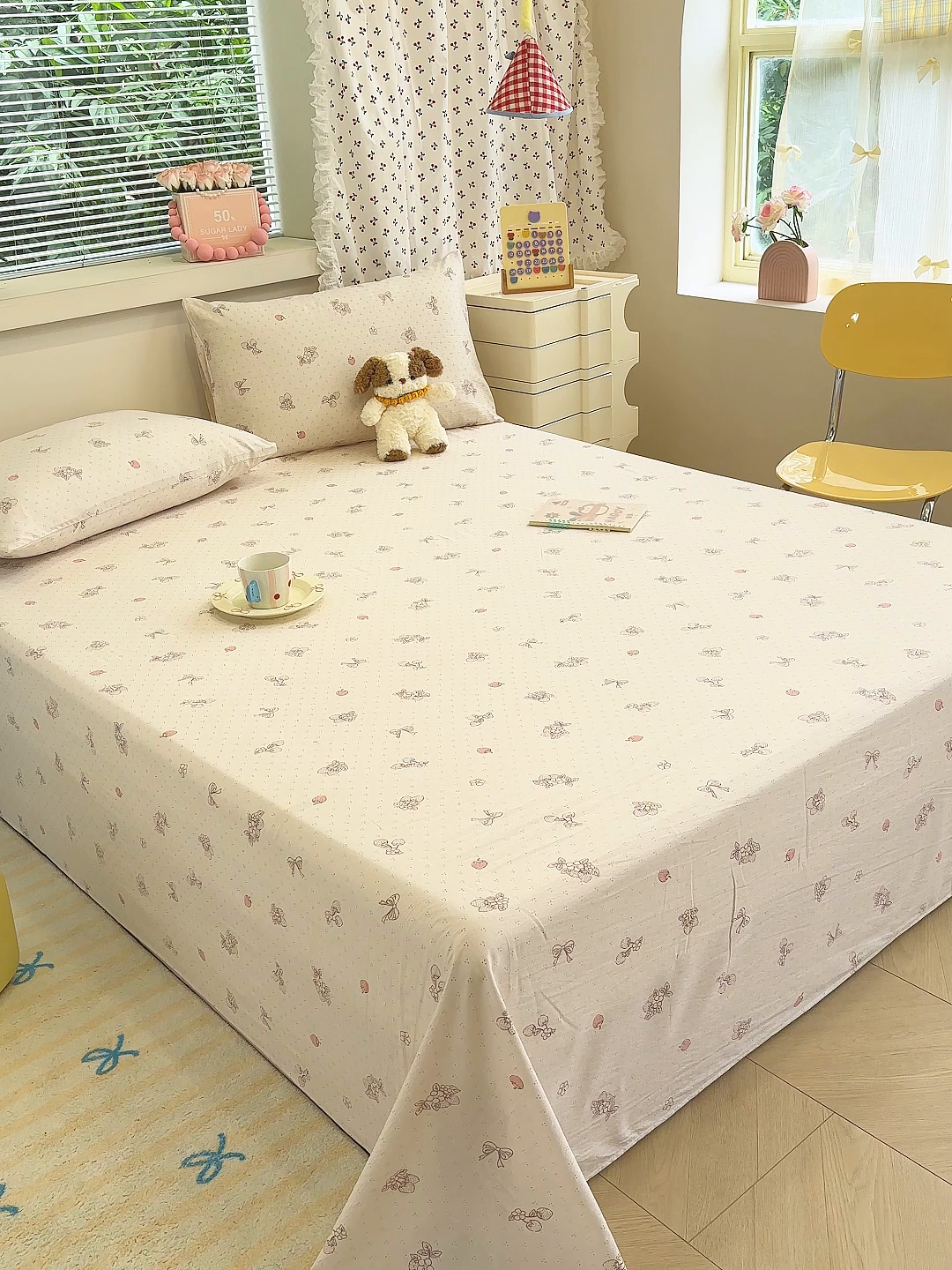 91家纺网 家纺一手货源 找家纺 颜选 2025新款A类双层纱单品床单床单单件床单三件套 本顾