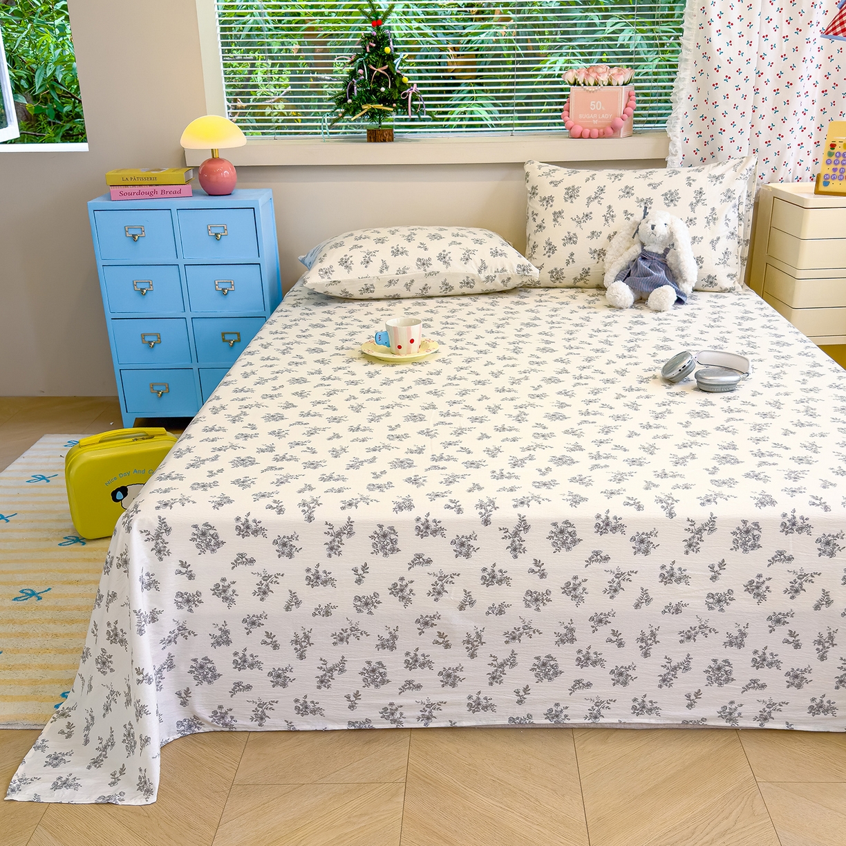 91家纺网 家纺一手货源 找家纺 颜选 2025新款A类双层纱单品床单床单单件床单三件套 夏鸣