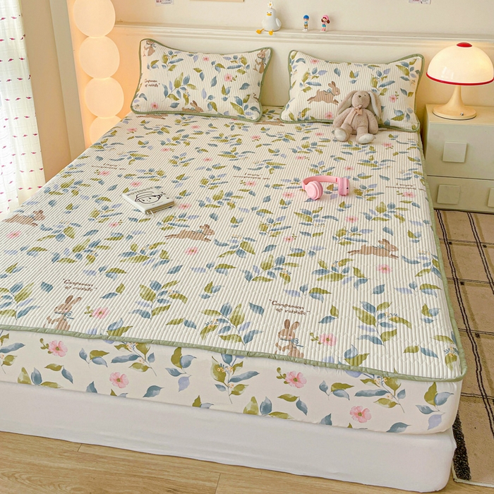 91家纺网 家纺一手货源 找家纺 富馨莱 2025新款纯棉夹棉单件床笠 摩登