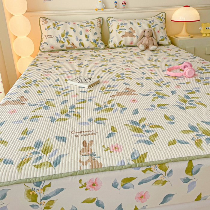 91家纺网 家纺一手货源 找家纺 富馨莱 2025新款纯棉夹棉单件床笠 摩登