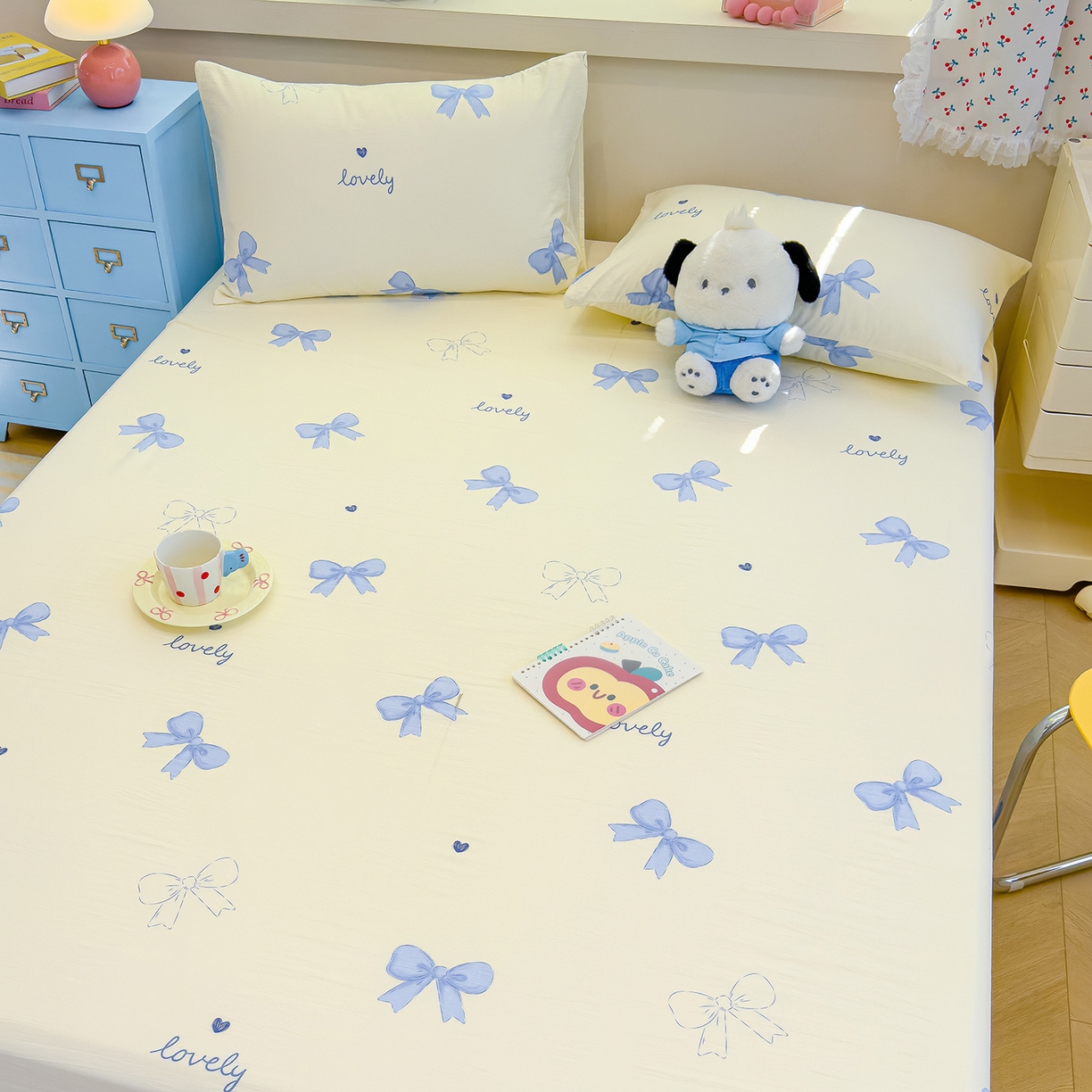 91家纺网 家纺一手货源 找家纺 颜选 2025新款A类双层纱单品床单床单单件床单三件套 星语结梦