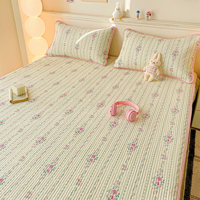 91家纺网 家纺一手货源 找家纺 富馨莱 2025新款纯棉夹棉单件床笠 莫奈