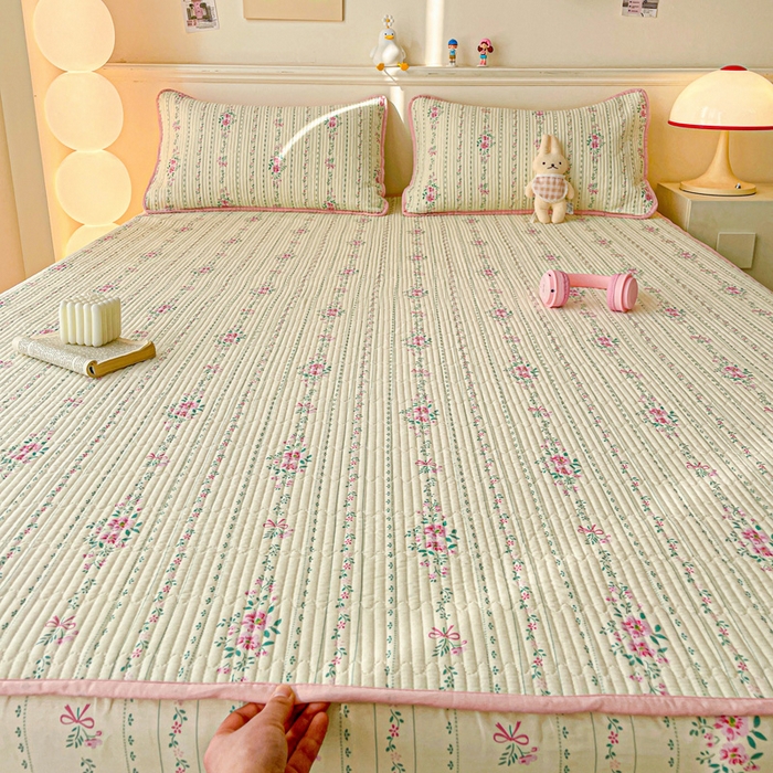 91家纺网 家纺一手货源 找家纺 富馨莱 2025新款纯棉夹棉单件床笠 莫奈