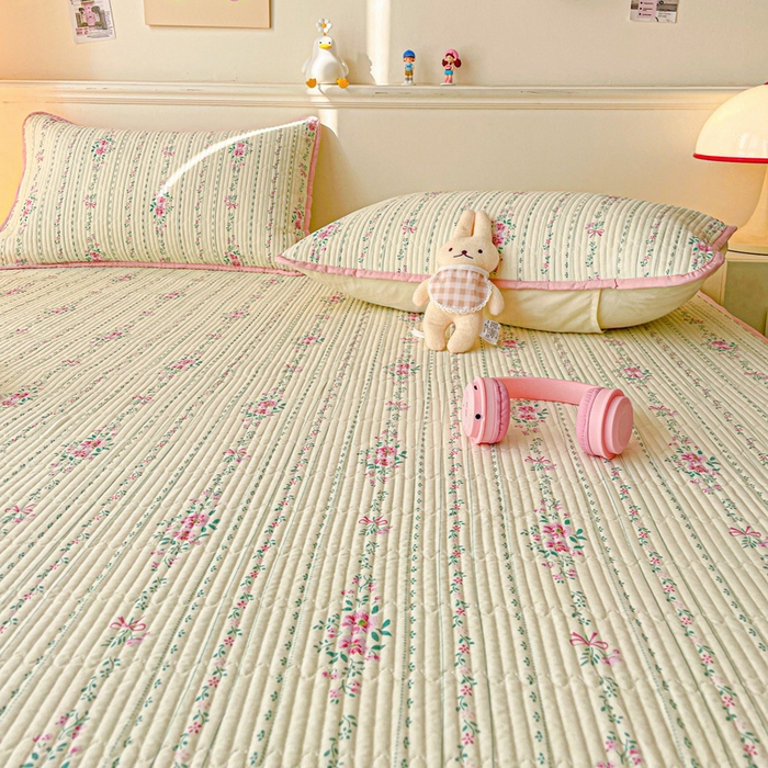 91家纺网 家纺一手货源 找家纺 富馨莱 2025新款纯棉夹棉单件床笠 莫奈