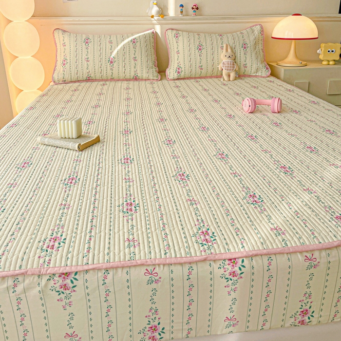 91家纺网 家纺一手货源 找家纺 富馨莱 2025新款纯棉夹棉单件床笠 莫奈