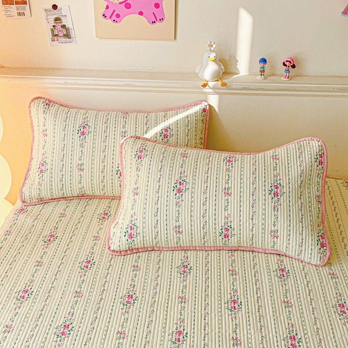 91家纺网 家纺一手货源 找家纺 富馨莱 2025新款纯棉夹棉单件床笠 莫奈