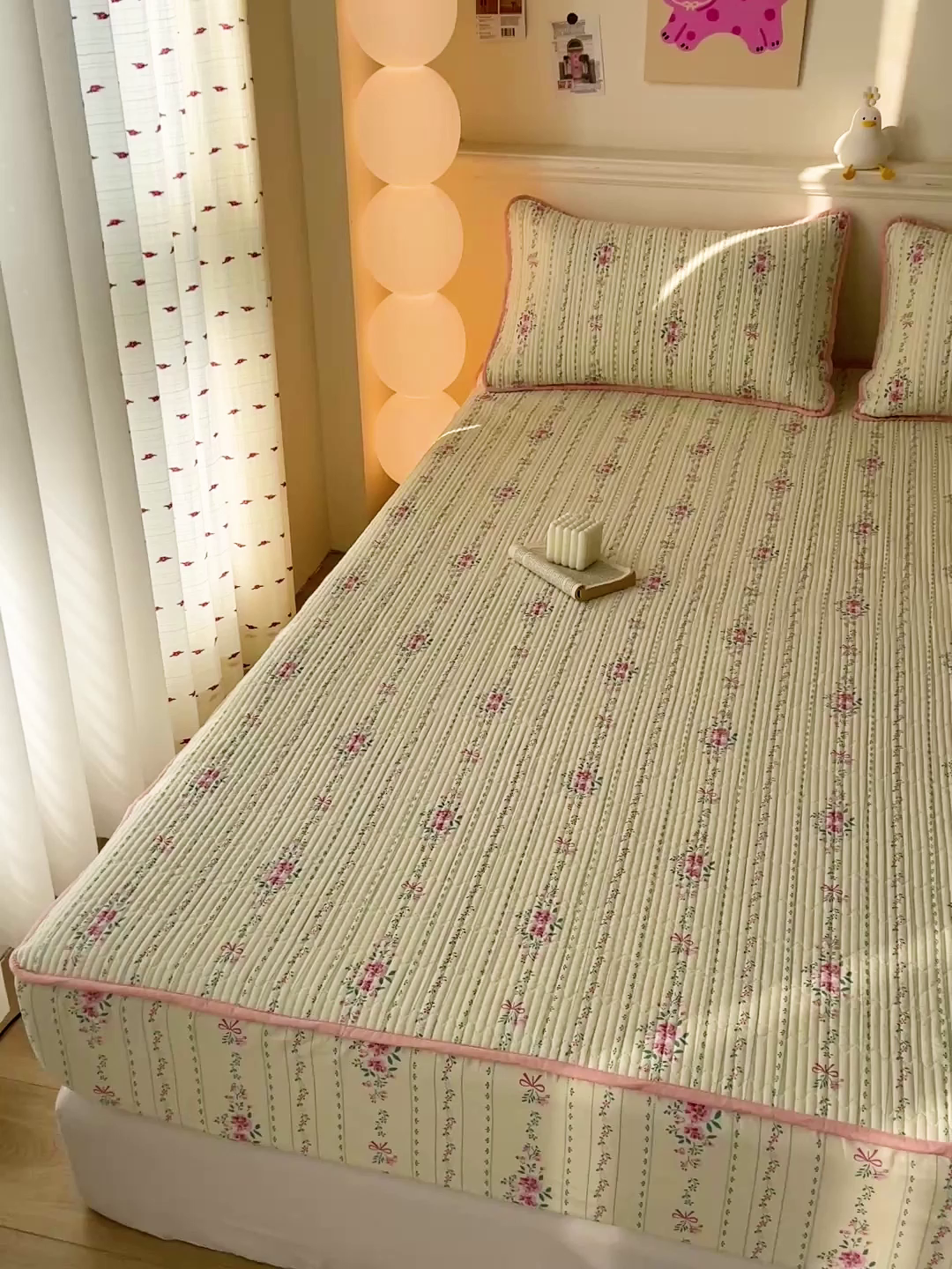 91家纺网 家纺一手货源 找家纺 富馨莱 2025新款纯棉夹棉单件床笠 莫奈