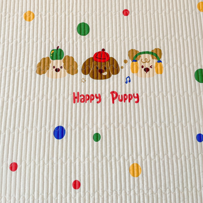 91家纺网 家纺一手货源 找家纺 富馨莱 2025新款纯棉夹棉单件床笠 三只小狗