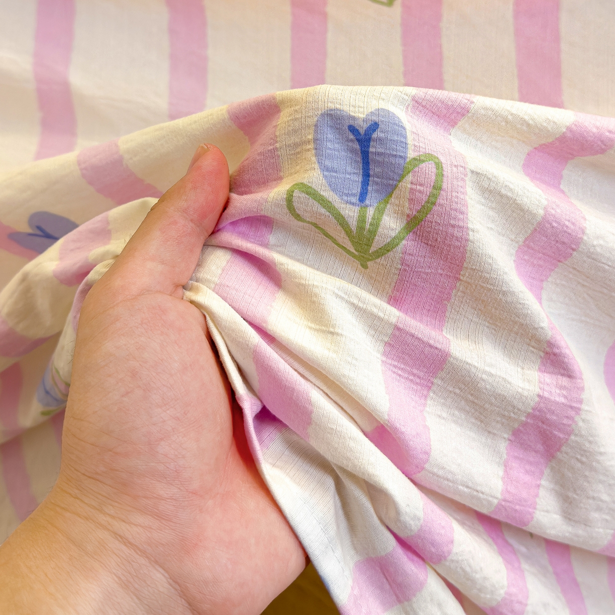 91家纺网 家纺一手货源 找家纺 颜选 2025新款A类双层纱单品床单床单单件床单三件套 柔蔓幻蓝