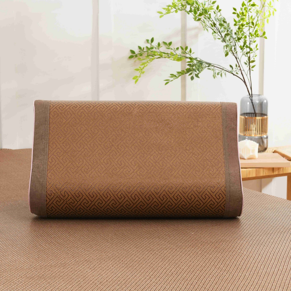 91家纺网 家纺一手货源 找家纺 （总）四川牛皮席 2025春夏新款冰藤乳胶枕 枕头枕芯