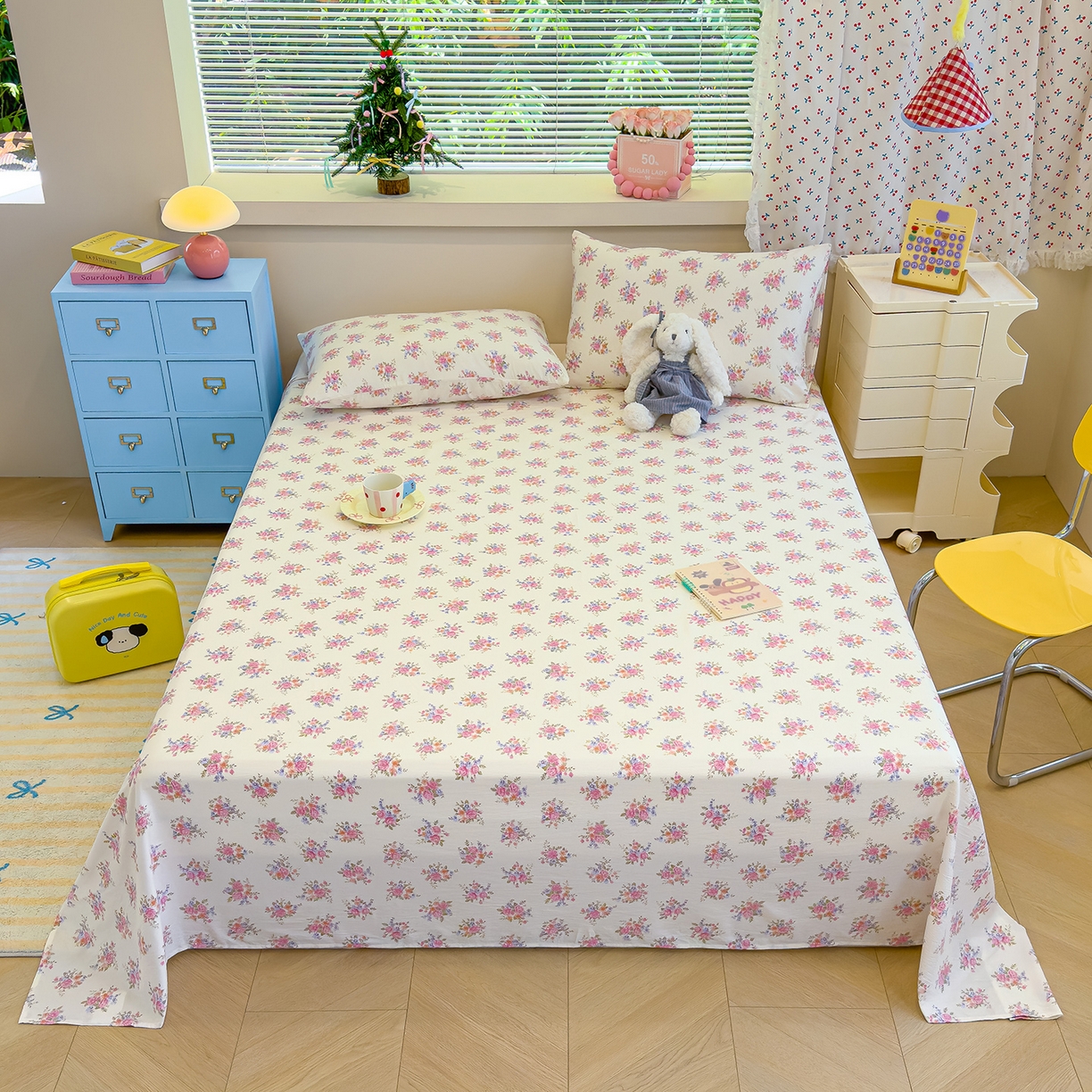 颜选 2025新款A类双层纱单品床单床单单件床单三件套 蔓禾