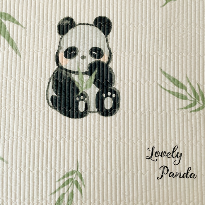 91家纺网 家纺一手货源 找家纺 富馨莱 2025新款纯棉夹棉单件床笠 熊猫团子