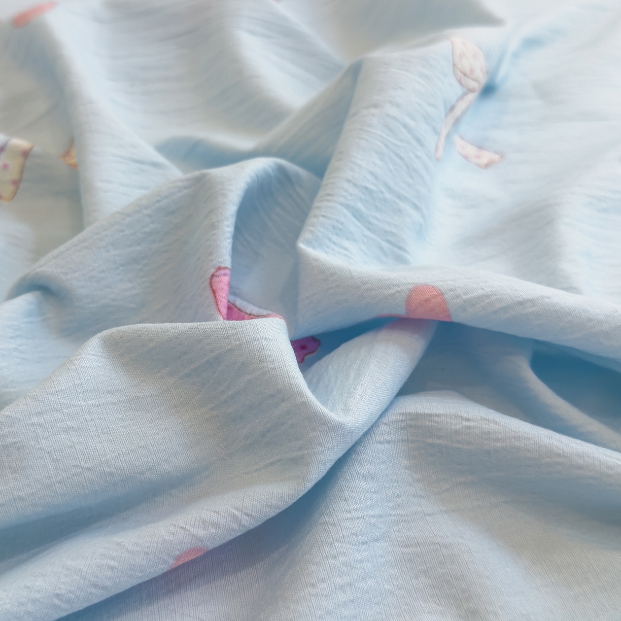 91家纺网 家纺一手货源 找家纺 颜选 2025新款A类双层纱单品床单床单单件床单三件套 蝴蝶结