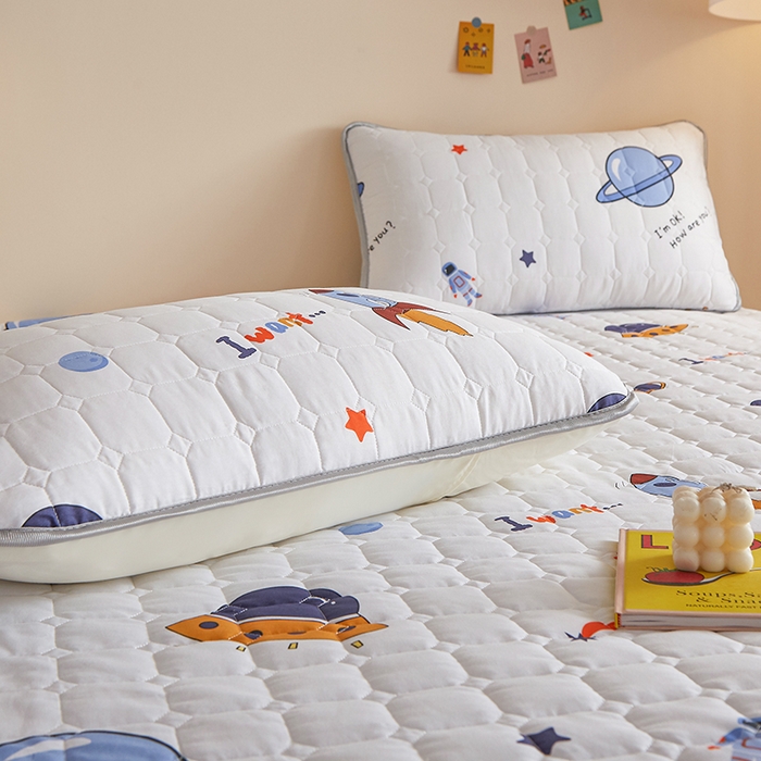 91家纺网 家纺一手货源 找家纺 富馨莱 2025新款纯棉夹棉单件床笠 太空探险