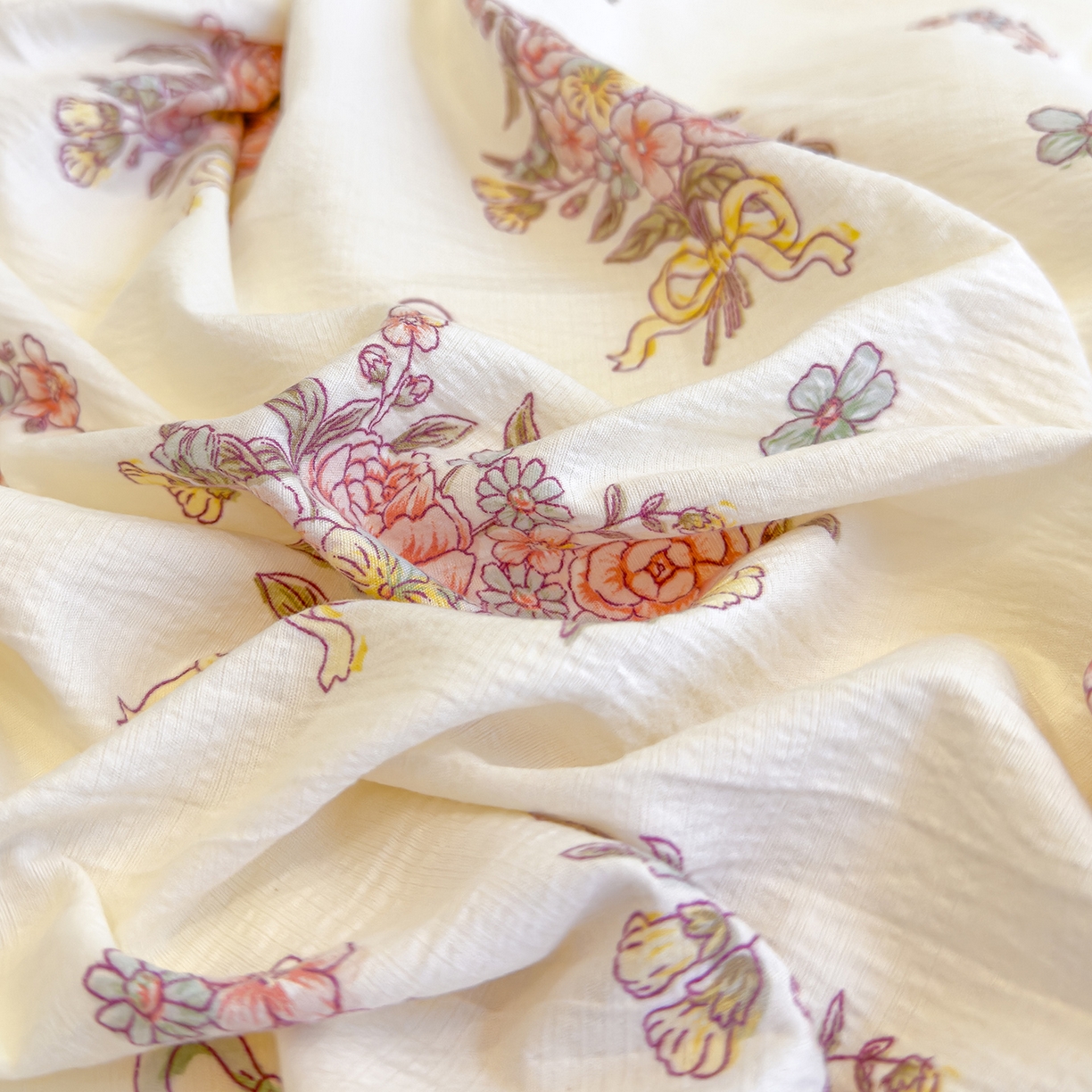 91家纺网 家纺一手货源 找家纺 颜选 2025新款A类双层纱单品床单床单单件床单三件套 淡雅笺