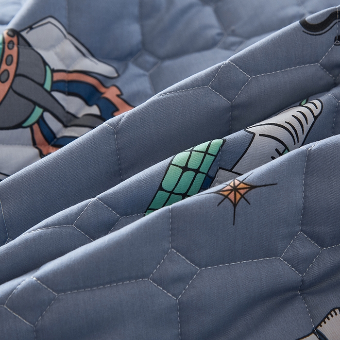 91家纺网 家纺一手货源 找家纺 富馨莱 2025新款纯棉夹棉单件床笠 太空漫步