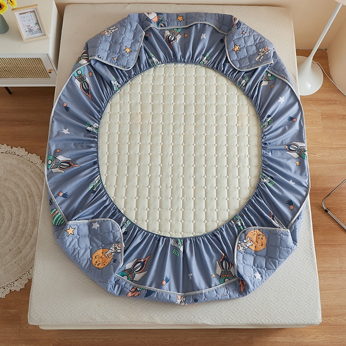 91家纺网 家纺一手货源 找家纺 富馨莱 2025新款纯棉夹棉单件床笠 太空漫步