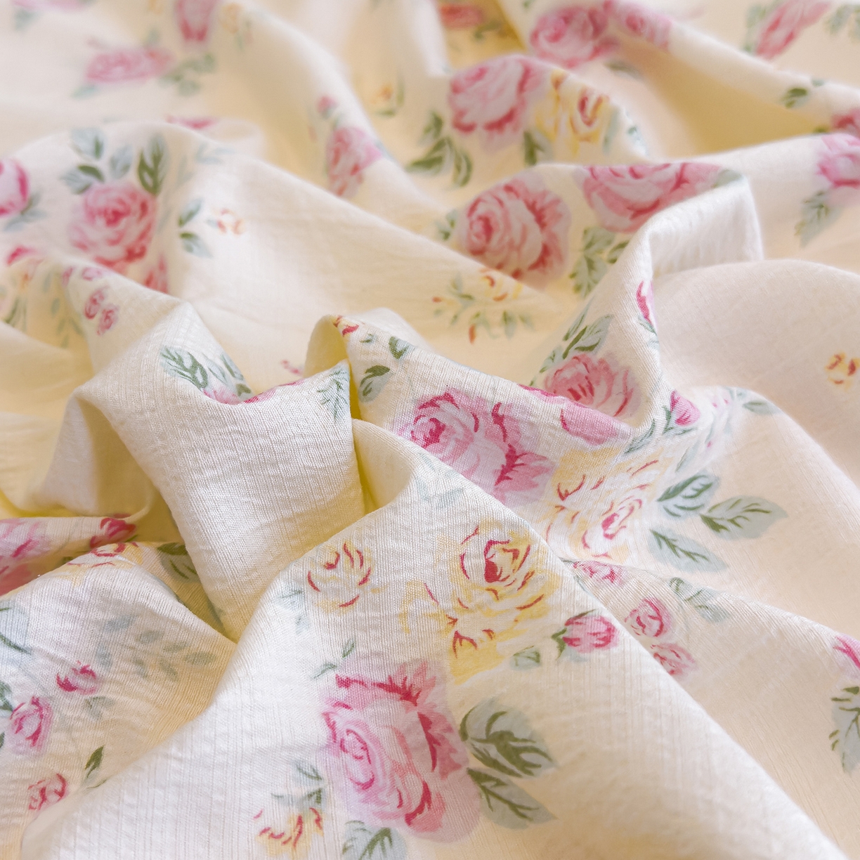 91家纺网 家纺一手货源 找家纺 颜选 2025新款A类双层纱单品床单床单单件床单三件套 双层纱花期