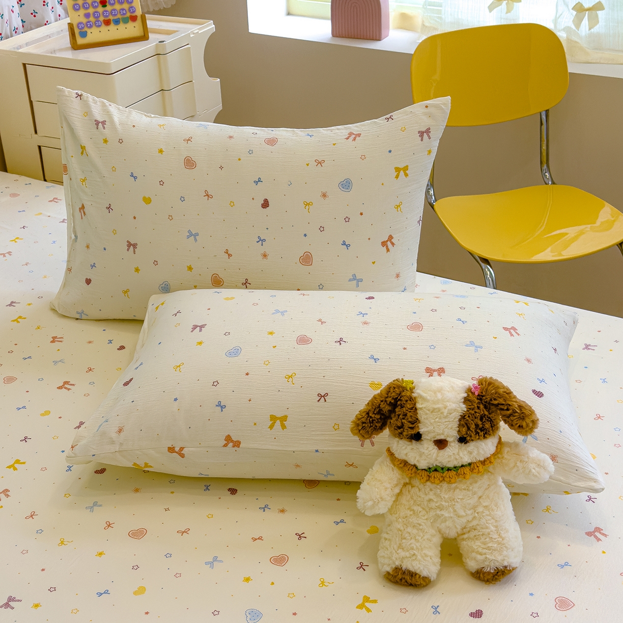 91家纺网 家纺一手货源 找家纺 颜选 2025新款A类双层纱单品床单床单单件床单三件套 星月