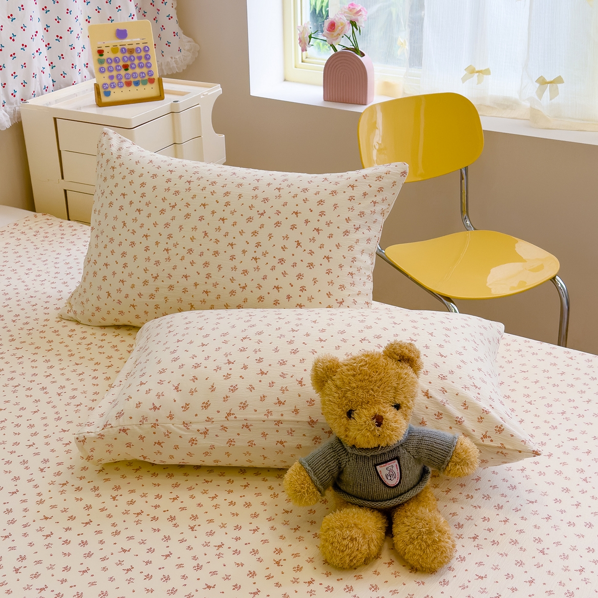 91家纺网 家纺一手货源 找家纺 颜选 2025新款A类双层纱单品床单床单单件床单三件套 蔷薇花开