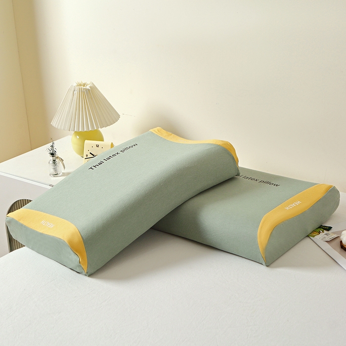 91家纺网 家纺一手货源 找家纺 （总）四川牛皮席 2025新款全棉纯棉拼色乳胶枕 枕头枕芯