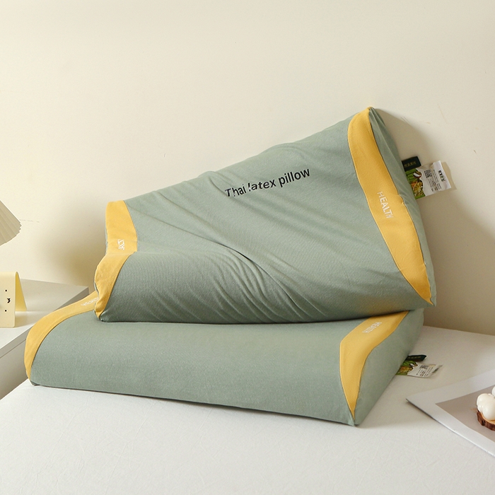 91家纺网 家纺一手货源 找家纺 （总）四川牛皮席 2025新款全棉纯棉拼色乳胶枕 枕头枕芯