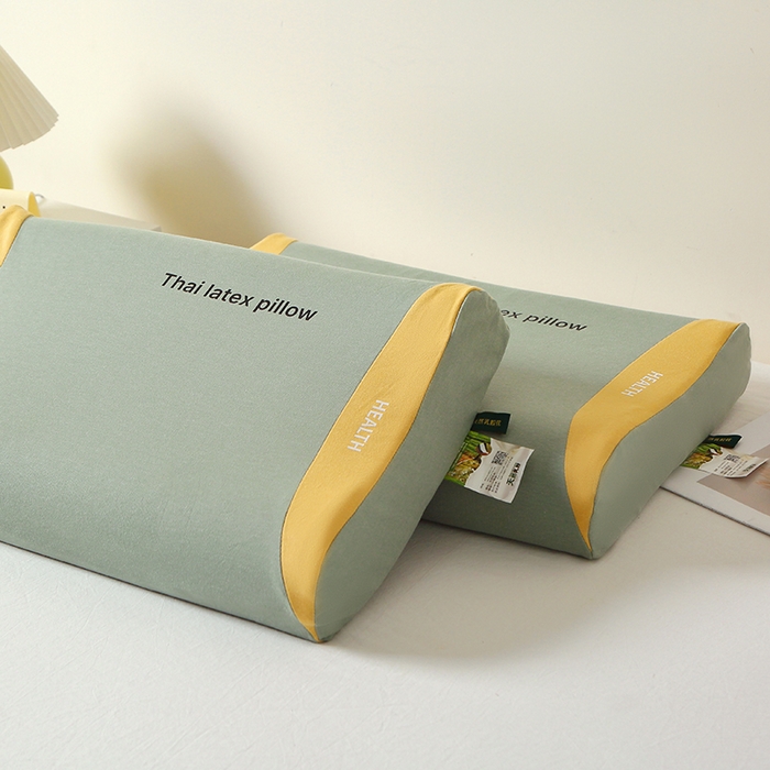 91家纺网 家纺一手货源 找家纺 （总）四川牛皮席 2025新款全棉纯棉拼色乳胶枕 枕头枕芯