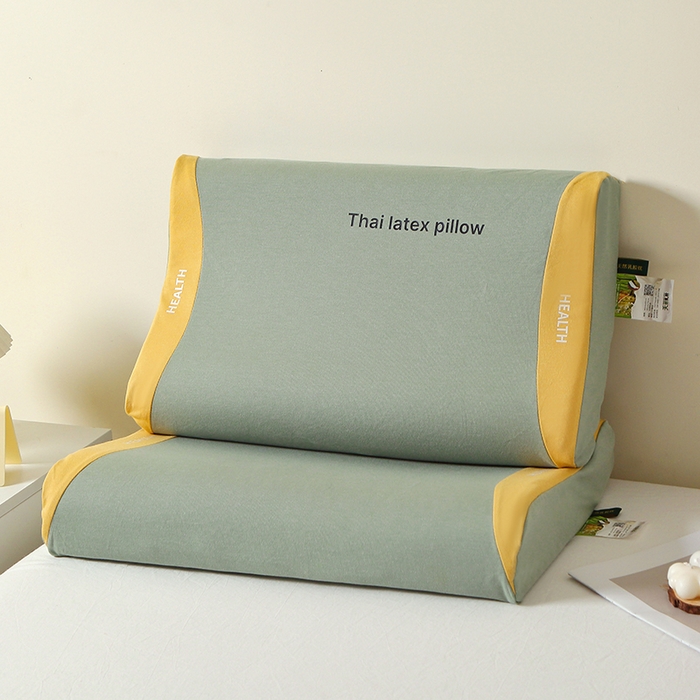 91家纺网 家纺一手货源 找家纺 （总）四川牛皮席 2025新款全棉纯棉拼色乳胶枕 枕头枕芯