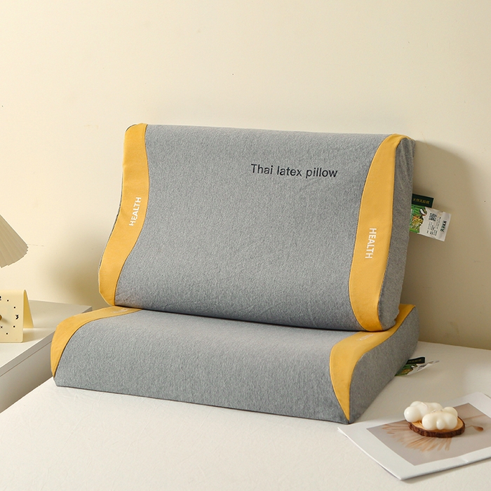 91家纺网 家纺一手货源 找家纺 （总）四川牛皮席 2025新款全棉纯棉拼色乳胶枕 枕头枕芯