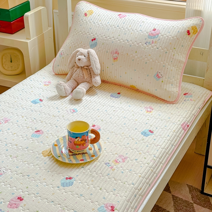 91家纺网 家纺一手货源 找家纺 金丝鸟家纺 2025新款全棉软床垫床褥床盖 茶杯蛋糕