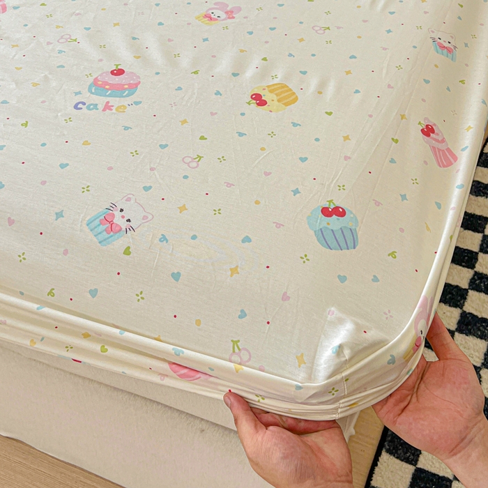 91家纺网 家纺一手货源 找家纺 金丝鸟家纺 2025新款全棉斜纹单床笠 床笠单件 茶杯蛋糕