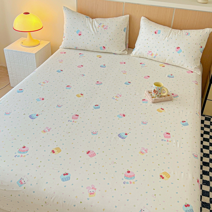 91家纺网 家纺一手货源 找家纺 金丝鸟家纺 2025新款全棉斜纹单床笠 床笠单件 茶杯蛋糕