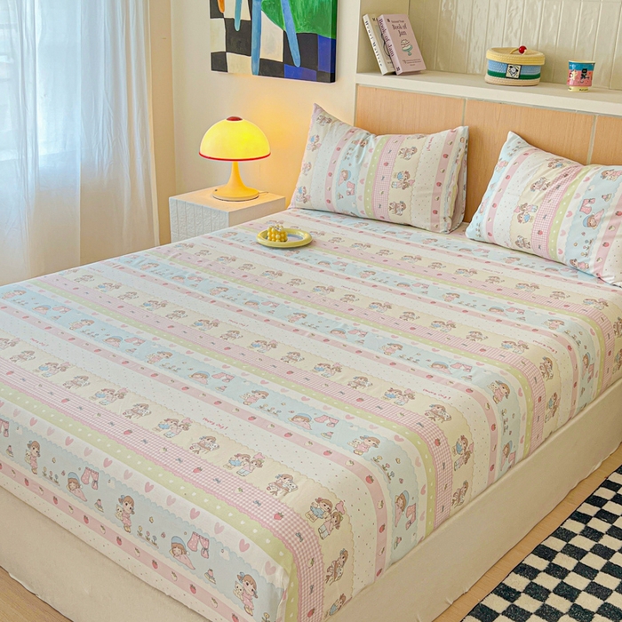 91家纺网 家纺一手货源 找家纺 金丝鸟家纺 2025新款全棉斜纹单床笠 床笠单件 集美卧室