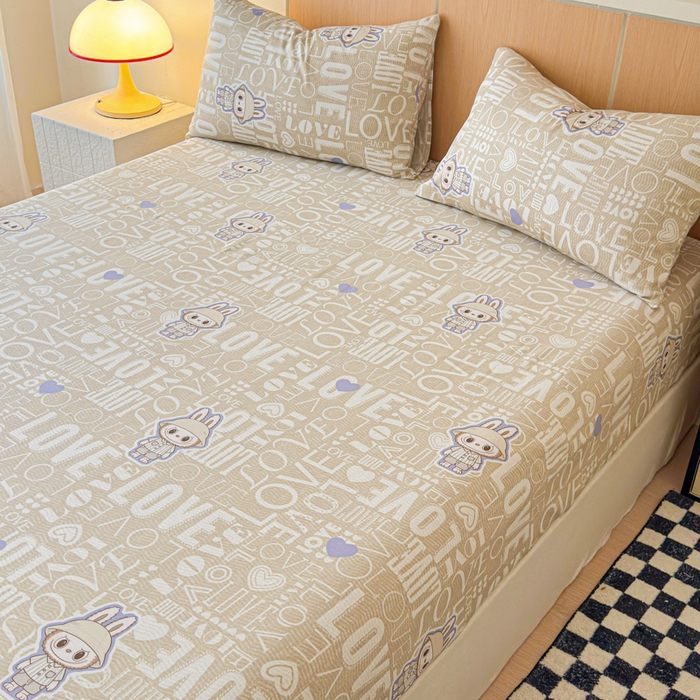 91家纺网 家纺一手货源 找家纺 金丝鸟家纺 2025新款全棉斜纹单床笠 床笠单件 拉布兔兔