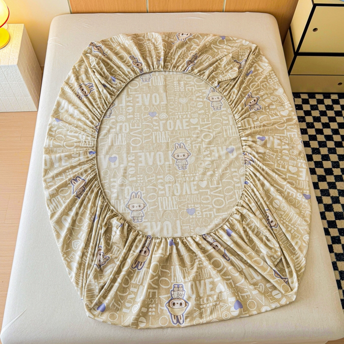 91家纺网 家纺一手货源 找家纺 金丝鸟家纺 2025新款全棉斜纹单床笠 床笠单件 拉布兔兔