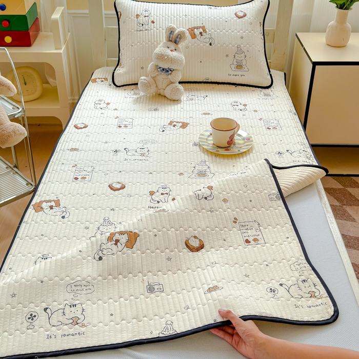 91家纺网 家纺一手货源 找家纺 金丝鸟家纺 2025新款全棉软床垫床褥床盖 毛线物语