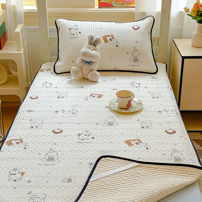 91家纺网 家纺一手货源 找家纺 金丝鸟家纺 2025新款全棉软床垫床褥床盖 毛线物语