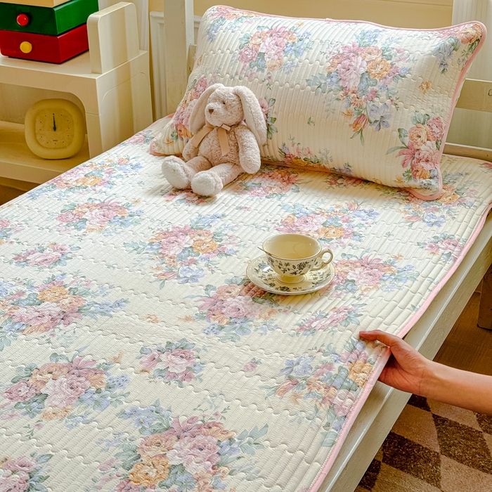 金丝鸟家纺 2025新款全棉软床垫床褥床盖 玫瑰地图