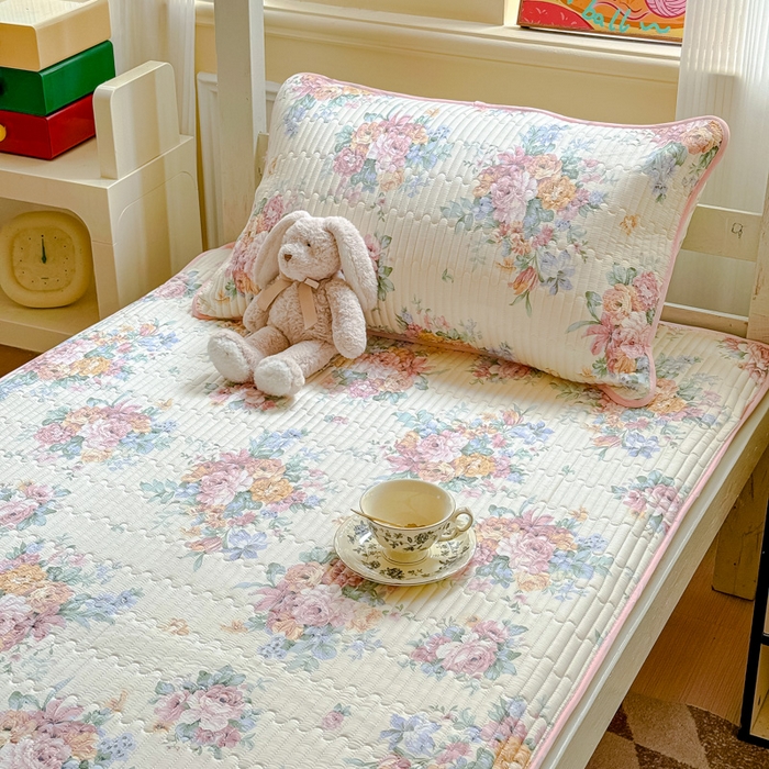 91家纺网 家纺一手货源 找家纺 金丝鸟家纺 2025新款全棉软床垫床褥床盖 玫瑰地图