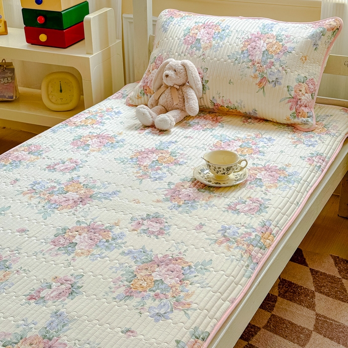 91家纺网 家纺一手货源 找家纺 金丝鸟家纺 2025新款全棉软床垫床褥床盖 玫瑰地图