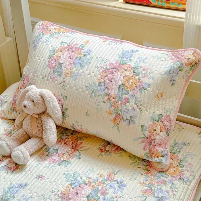 91家纺网 家纺一手货源 找家纺 金丝鸟家纺 2025新款全棉软床垫床褥床盖 玫瑰地图