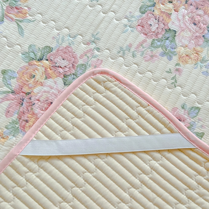 91家纺网 家纺一手货源 找家纺 金丝鸟家纺 2025新款全棉软床垫床褥床盖 玫瑰地图